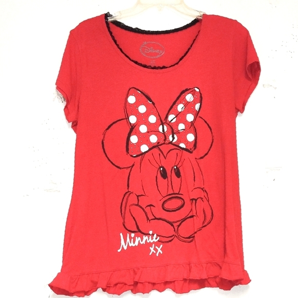 Disney Red Short Sleeve Tee for Fans - Picture 1 of 5